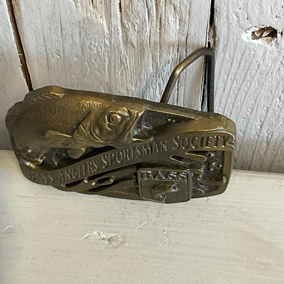 BASS Bassmaster Belt Buckle Bass Anglers Sportsman Society Retro Fishing - Picture 2 of 5